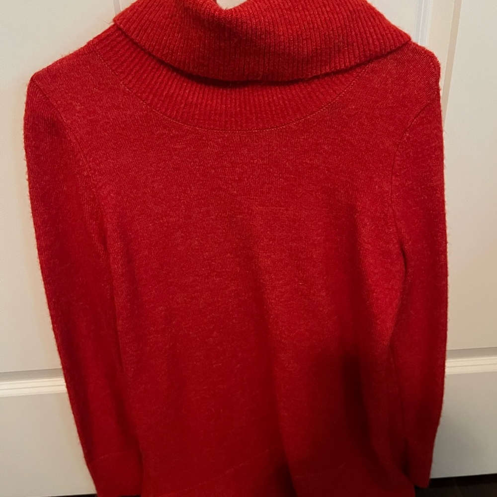 Women's Red Turtleneck Sweater